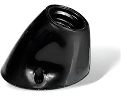 RECEPTACULO CURVO E27 PLASTICO   NEGRO