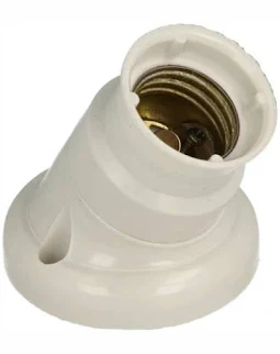 [009010000010] RECEPTACULO CURVO E27 BAQUELITA BLANCO CAMAR