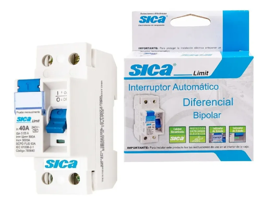 [011010000002] DISYUNTOR DIFERENCIAL  2X40A  30ma SICA