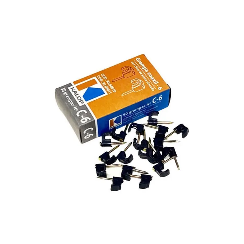 [039010000010-N] GRAMPAS R/G59 C-6 P/  COAXIL NEGRO Caja x50 unidades