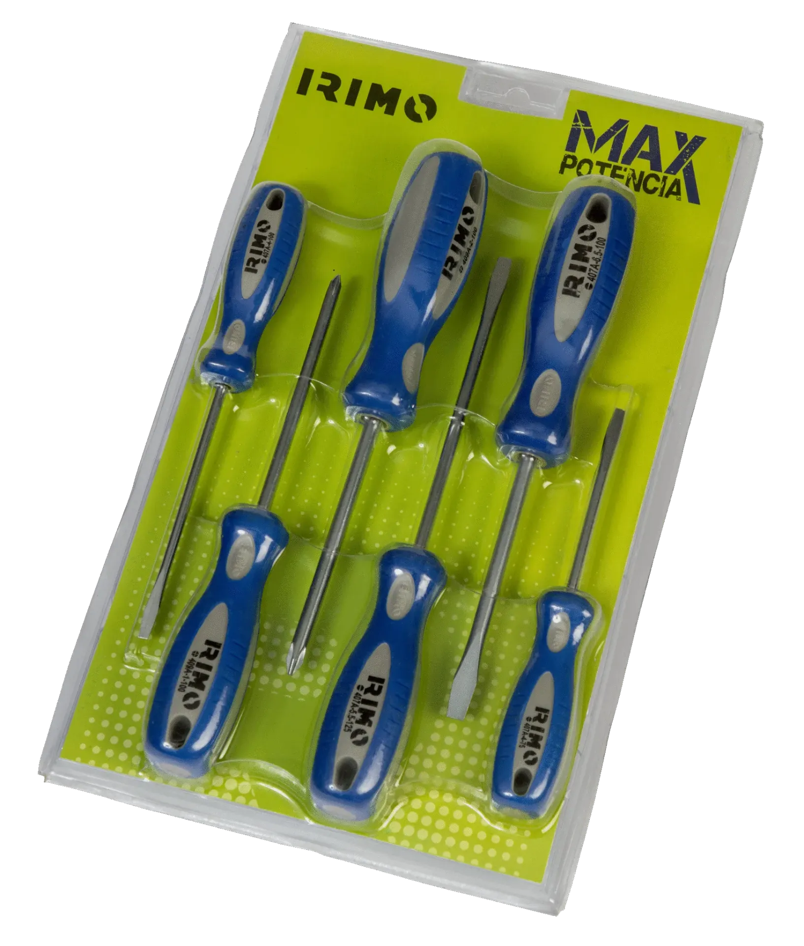 [459A6B] SETS JUEGO DE 6 DESTORNILLADORES - PHILLIPS Y PLANOS CON PUNTAS MAGNETICAS Y MANGO ERGONOMICO BIMATERIAL IRIMO MAX