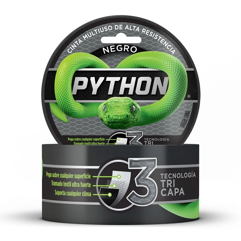PYTHON® ALTA RESISTENCIA 9MTS NEGRO